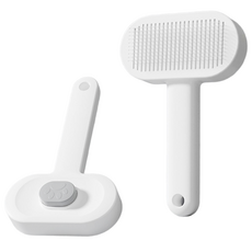 POGGU 貓狗通用針梳 寵物毛髮梳理工具 去浮毛梳, 灰色, 2個