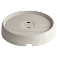 natureahn 隱藏式滾輪儲水型託盤移動式花盆底盤 圓形, 象牙白, 1個