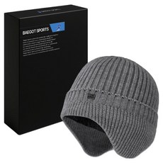 BAEGOT 男士登山針織護耳毛線帽 刷毛, 灰色
