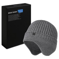 배곧인터내셔널 남성용 등산 니트 귀달이 비니 모자 니트, 그레이