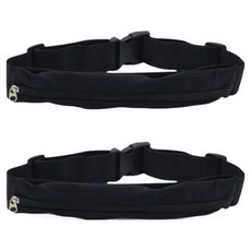 링크코드 스포츠 슬림 허리백, 블랙, 2개