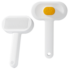 POGGU 貓狗通用針梳 寵物毛髮梳理工具 去浮毛梳, 橙色, 2個