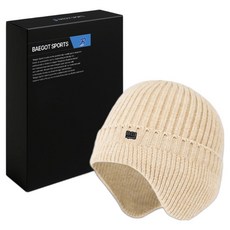 배곧인터내셔널 남성용 등산 니트 귀달이 비니 모자 니트, 베이지