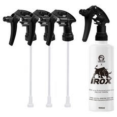 청소해결사 아이록스 내화학성 2중 분사 분무기 500ml 헤드 4p + 몸통 세트, 블랙, 1세트 블랙, 1세트