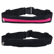 링크코드 스포츠 슬림 허리백, 블랙, 핑크, 2개