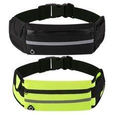 Linkcode 跑步輕薄防水腰包, 黑色, 綠色, 2個