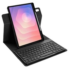 태블리스 태블릿PC 블루투스 키보드 회전 케이스, 블랙, 1개, TD-11
