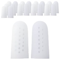 코오미 두꺼운 손가락 보호 통기성 에어홀 실리콘 골무 5W0878, 20개, 화이트