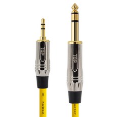 HDtop 3.5 to 5.5 立體聲連接線 金屬黃 5m, 1個, HT-TP4712