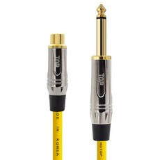 에이치디탑 RCA 암 to 5.5모노 수 케이블 메탈 옐로우 5m, 1개, HT-TP5001