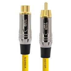 에이치디탑 RCA 암수 MF 연장 케이블 메탈 옐로우 30m, 1개, HT-TP5064