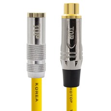 에이치디탑 3.5스테레오 암 to RCA 암 케이블 메탈 옐로우 5m, 1개, HT-TP4972