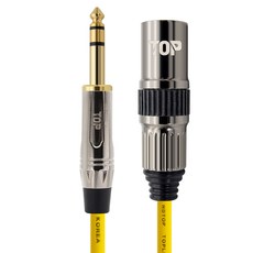 에이치디탑 5.5스테레오 to XLR수 마이크 케이블 메탈 옐로우 5m, 1개, HT-TP4842