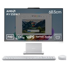 레노버 2025 아이디어센터 올인원 27AKP10 라이젠7 라이젠 200 시리즈, Cloud Grey, F0JE000TKR, 512GB, 16GB, WIN11 Home