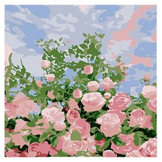 윰스 DIY 집콕 취미 미니 유화그리기 키트 20 x 20 cm, 만개하는 장미, 1개