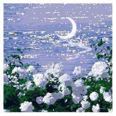 윰스 DIY 집콕 취미 미니 유화그리기 키트 20 x 20 cm, 윤슬과 장미, 1개