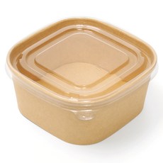 Happy Pack DK 700 正方形紙容器 700ml x 50入 + 蓋子 50入 組, 1套