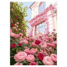 윰스 DIY 집콕 취미 미니 유화그리기 키트 40 x 50 cm, 정원의 장미, 1개