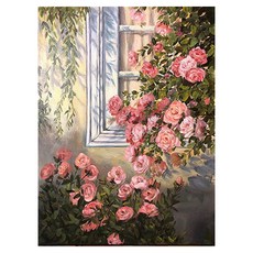 윰스 DIY 집콕 취미 미니 유화그리기 키트 40 x 50 cm, 창가의 장미, 1개