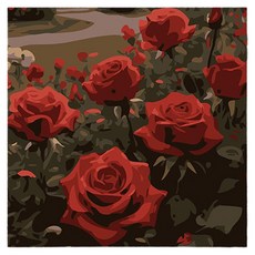윰스 DIY 집콕 취미 미니 유화그리기 키트 20 x 20 cm, 로맨틱 장미, 1개
