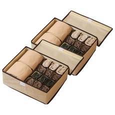 메이크마인 접이식 칸막이 속옷 정리함 13칸, 카키, 2개