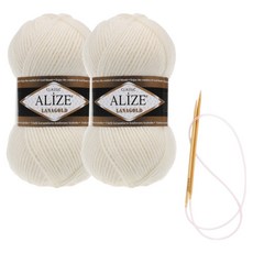 Alizee Lana Gold 編織線 100g x 2入 圍巾材料包 圖案及棒針, 62, 1個
