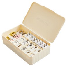 Make Mine 附蓋式透明隔板理線盒, 奶油色, 1個