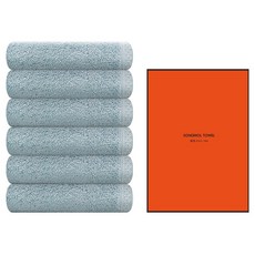 Songwol 松月 抗菌洗臉毛巾 165g 6入 + 收納盒組, 土耳其藍, 1套
