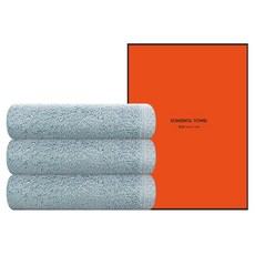 Songwol 松月 抗菌洗臉毛巾 165g 3入 + 收納盒組, 土耳其藍, 1套