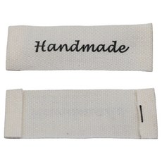 KHOOMIE DIY 手工布料棉質收尾標籤 5W0873, 100個, 象牙白