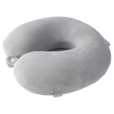 엑스터 메모리폼 U자형 여행용 사무실 차량용 목베개, 연그레이