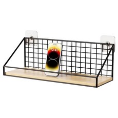 정준다퍼 깔금하고 간편한 벽선반, 블랙, 1단