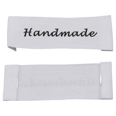 KHOOMIE DIY 手工布料棉質收尾標籤 5W0873, 100個, 白色