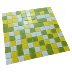 웰롯 인테리어 모자이크 타일 300 x 300 mm, 그린 옐로우 화이트, 1개