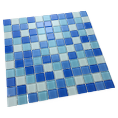웰롯 인테리어 모자이크 타일 300 x 300 mm, 화이트 블루, 1개