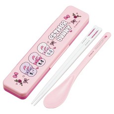 스케이터 CCS3SA 스푼 + 젓가락 18cm + 케이스 세트, 에스더버니, 1세트, 스푼+젓가락+케이스