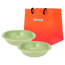 LE CREUSET 迷你圓形盤 2入 購物袋S, 棕櫚綠, 1個