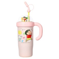 MTuTU 萌兔兔 蠟筆小新 316景觀附把手保溫杯 遊樂高款, 粉色, 1個, 1.1L