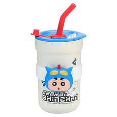 MTuTU 萌兔兔 蠟筆小新 316趣玩公仔吸管保溫杯 超人, 白色, 1個, 580ml