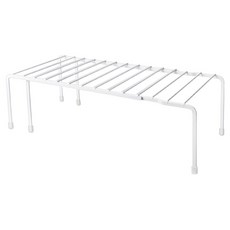 Homely Zakka 日式簡約工藝鐵製多功能可伸縮層架/收納置物架/整理架, 白色, 1個