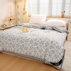 NATURALLY JOJO 韓風水洗紗石墨烯雙色被, 格拉夫灰