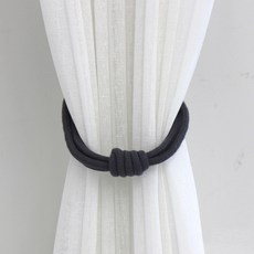 Privatou Woody 磁吸窗簾 窗簾 磁鐵 綁帶, 炭灰色, 2個