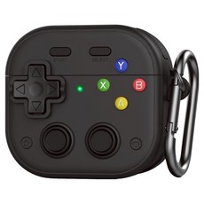 Koios 復古遊戲手把造型耳機殼 適用AirPods 4, 黑色, 1個, 單一商品