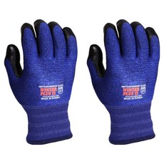 NBR 塗層觸控冬季保暖手套 M 雙手穿戴組, 藍色(KDT-CWP), 2套