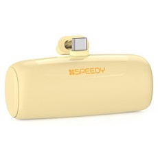 스피디 일체형 미니 도킹형 무선 보조배터리 5000mAh, SPE-B2PA5GPQCP(C타입), 옐로우
