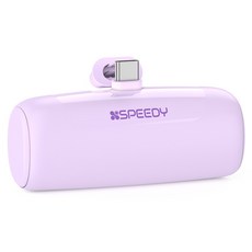 스피디 일체형 미니 도킹형 무선 보조배터리 5000mAh, SPE-B2PA5GPQCP(C타입), 퍼플