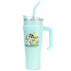 MTuTU 萌兔兔 304蠟筆小新巨暖冰霸杯, 藍色, 1個, 1250ml