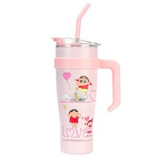 MTuTU 萌兔兔 304蠟筆小新巨暖冰霸杯, 粉色, 1個, 1250ml
