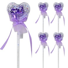 파티클럽 LED 하트봉 꽃다발, 퍼플, 5개