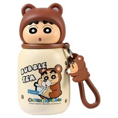 萌兔兔 蠟筆小新 316暖萌迷你保溫瓶, 熊仔, 1個, 330ml